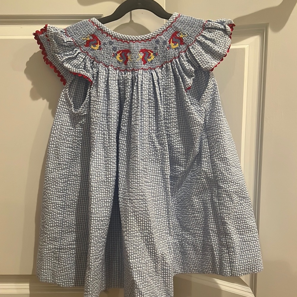Kelly’s Kids size 5-6 fish and bubbles neckline girls dress